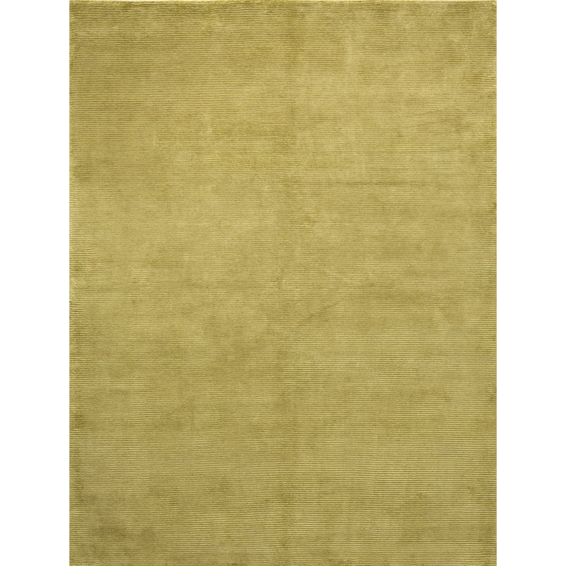 Hand Knotted Area Rug in Olive Green, Rectangle 12' x 15', Gold