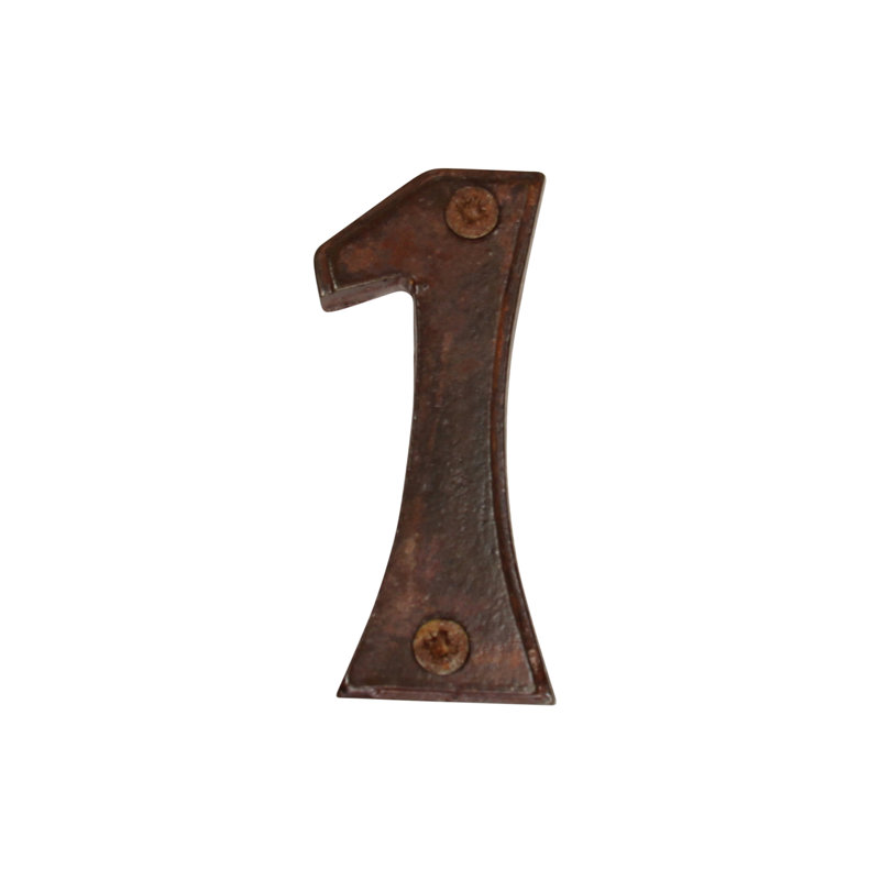 Numéro de maison de 2,8 po, 1, Rouille