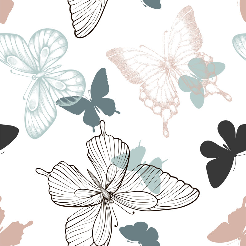 Illustration de papillon Adeolu, H 12 po x l 12 po