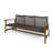 Outdoor Acacia Wood Wicker 3 Seater Sofa, Patio Furniture Conversation Set For Backyard-1149457615