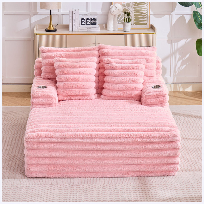Chaise longue surdimensionnée pour l'intérieur, canapé rembourré en velours côtelé avec coussins, canapé en nuage moelleux et confortable, canapé-lit simple pour le salon, la chambre à coucher