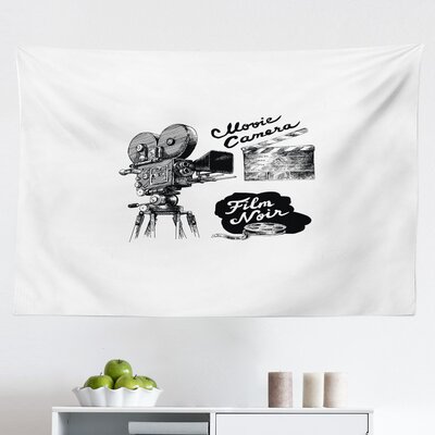 Ambesonne Movie Theater Tapestry, Antique Movie Camera Hand Drawn Style Art Film Noir Genre Themed Print, Fabric Wall Hanging Decor For Bedroom Living -  East Urban Home, 34E77A1CA243436B9D826267CEFC71F6