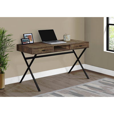 Bureau d'ordinateur, bureau personnel, ordinateur portable, tiroirs de rangement, L 48 po, stratifié de travail, métal, contemporain, moderne