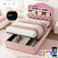 3ft Ottoman Bed With Led And  Storage Headboard Velvet-1011832037