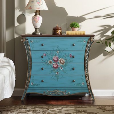 Country style painted drawer accent cabinet