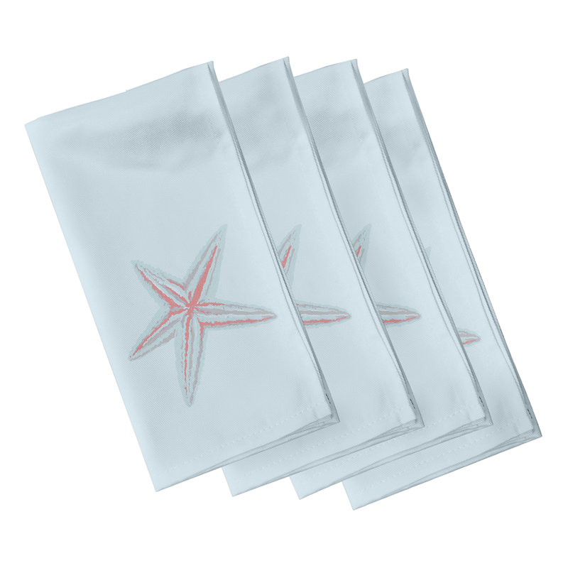 Sherree Polyester No Pattern Square Napkin, Blue