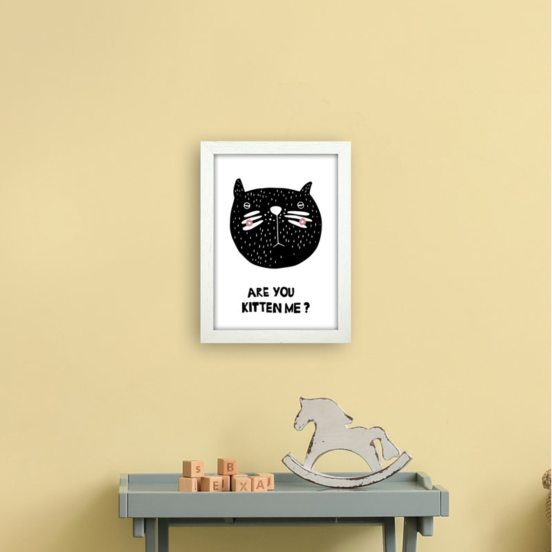 Cat by Miniofmine - Print, 34cm H x 25cm W x 3cm D, Brown Framed