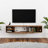 58" Rustic Plywood Floating TV Stand with Gold Accent – Wall Mounted Farmhouse Media Console for Up to 60" TVs-97282573