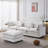 Modular Sectional Couch,Upholstered Soft Chenille Fabric Sofa,3 Seater With Ottoman L Shape Sofa-819305535