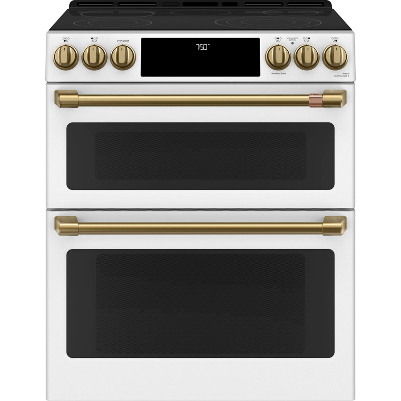 Front Control Electric Range Handle Kit, Brushed Brass