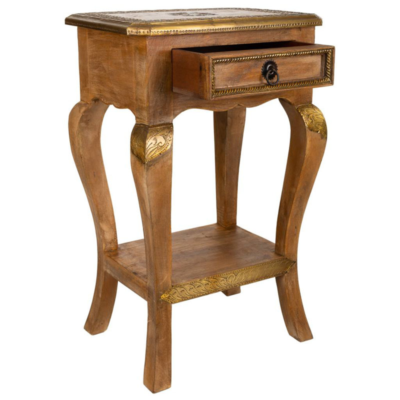 Sanes 38cm W Solid Wood Bedside Table