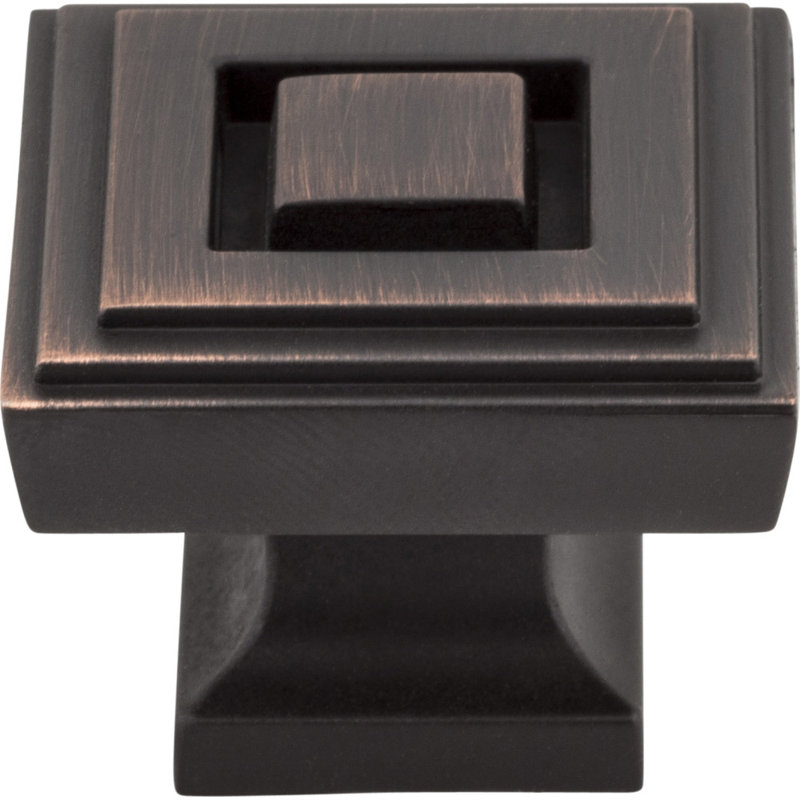 Delmar Square Knob, Brushed Oil Rubbed Bronze, 1 1/4"
