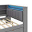 Lit plateforme en bois pleine grandeur avec compartiments, tiroirs, station de charge, DEL et bureau-1617961567