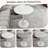 Marble-Top Round Side Table with Tapered Pedestal Base, Ideal for Living Room, Modern Minimalist Design-579726490-579726492