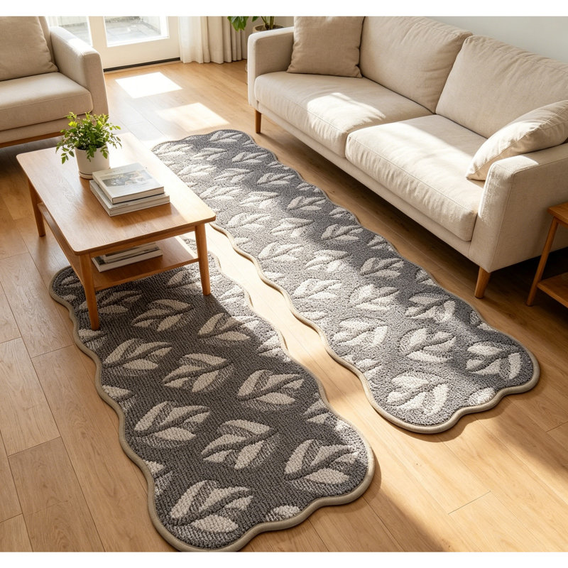 Tapis de cuisine antidérapant, paquet de 2 feuilles lavables et absorbantes pour la lessive, Gris