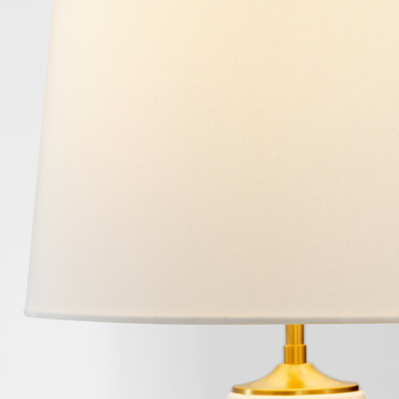 Thomas O'Brien Cato 1 Light Bedroom Home Office Living Room Lamp With White Linen Shade, White