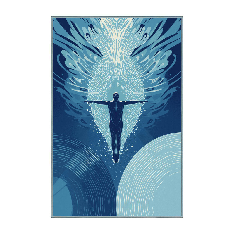 Tapis bleu moelleux doux et moelleux en forme de papillon Endymion, 8 x 10