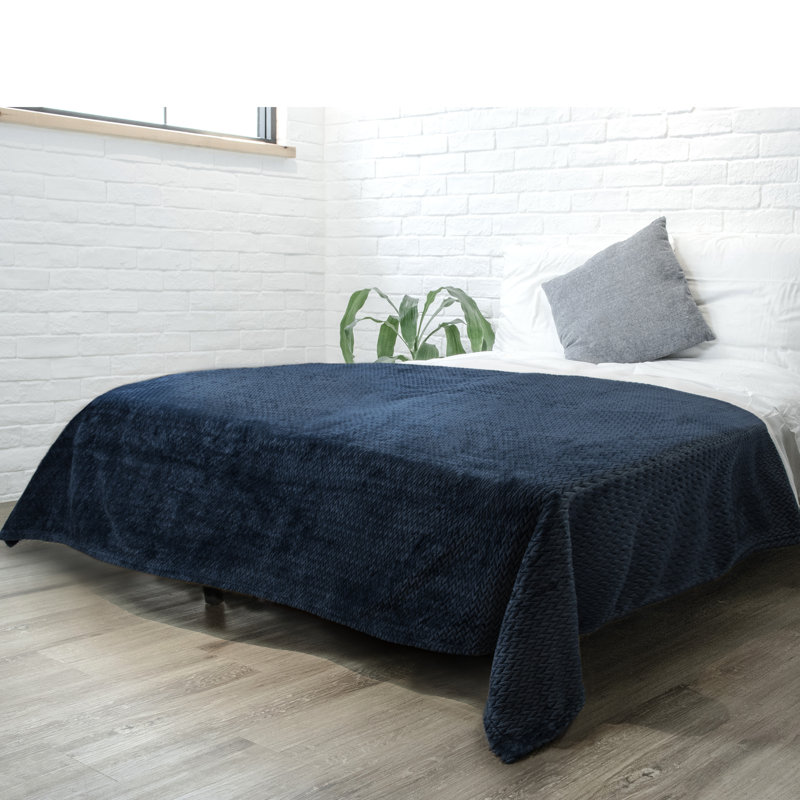 Couverture décorative légère et luxueuse, 60 po x 80 po, Bleu marine