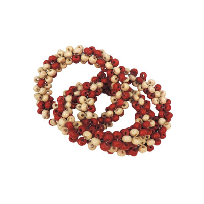 Wooden Bead & Iron Napkin Ring