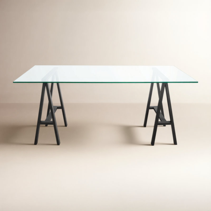 Bureau en verre Tigerlily, H 30 po x l 55 po x P 30 po, Noir