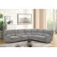Grand canapé modulaire inclinable électrique en chenille gris clair de 114 po de largeur avec repose-tête électrique Anthony
