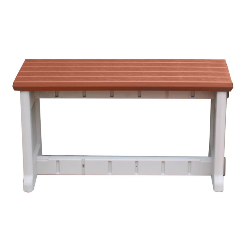 Siège de pique-nique en plastique, Bois rouge, H 20 po x l 58 po x P 12 po