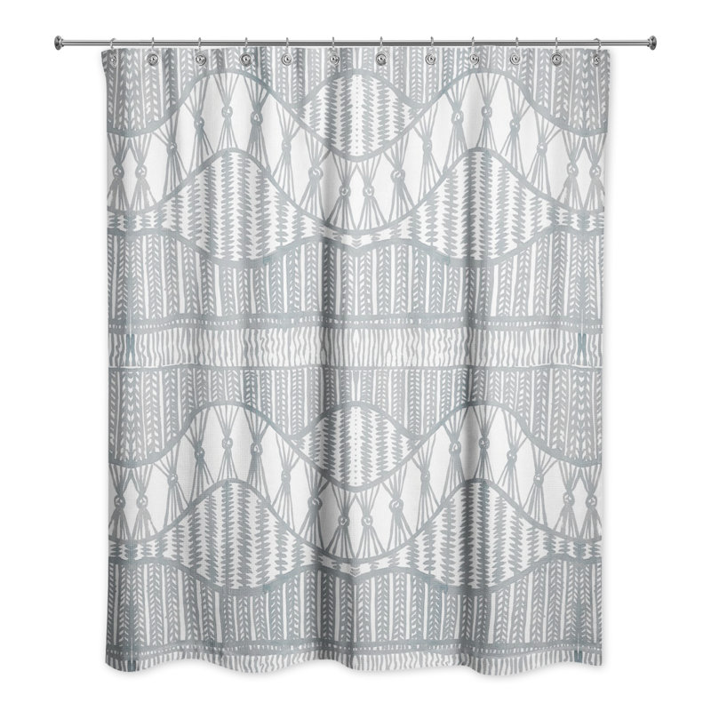Rideau de douche simple en polyester, Bleu