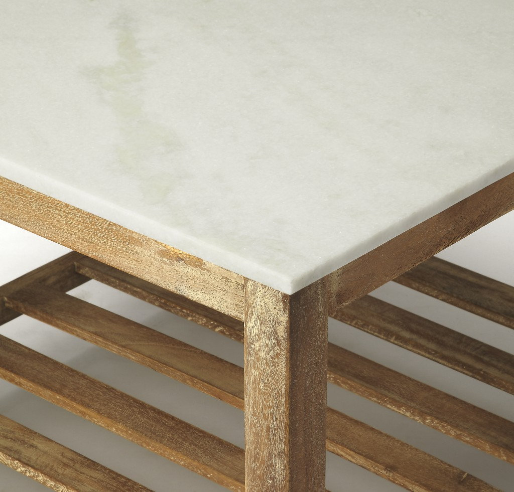 Leticia 24" Genuine Marble Coffee Table
