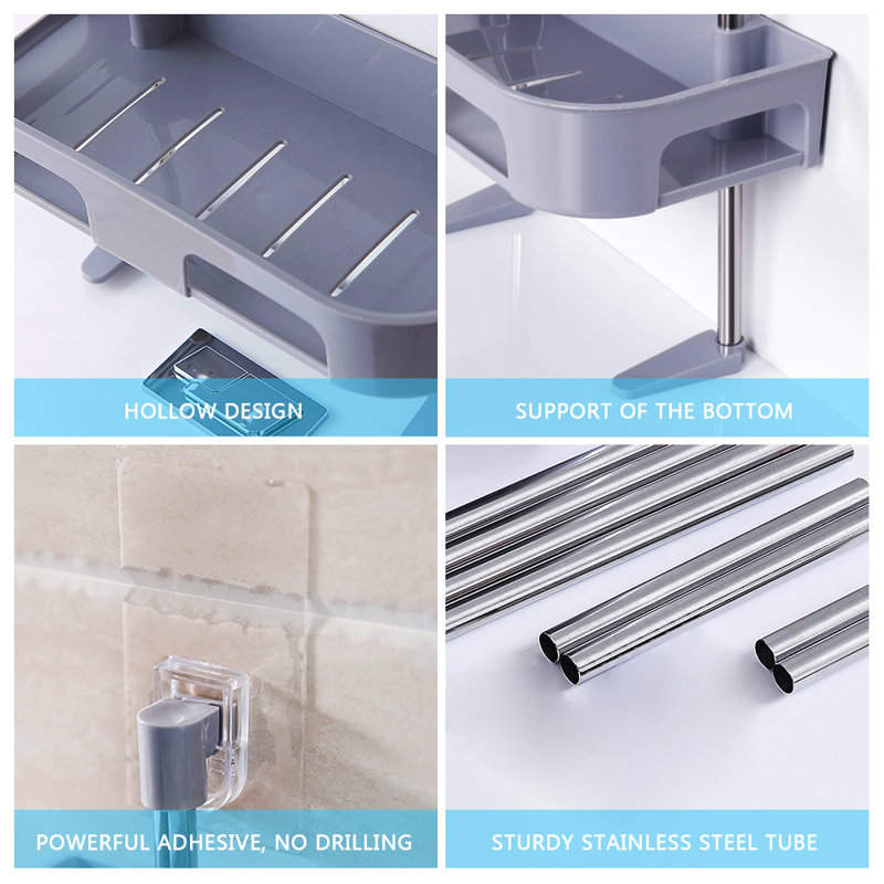 3 - Tier Bathroom Storage Shelf GRAY