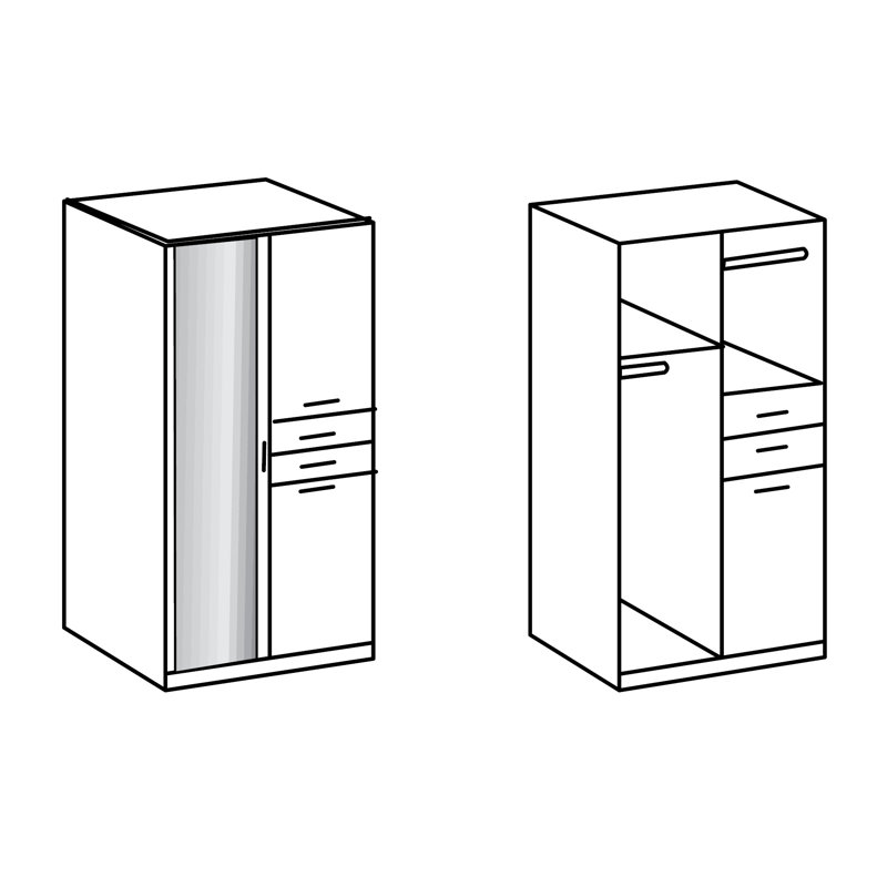 Berengarius 1 Door Manufactured Wood Wardrobe, White