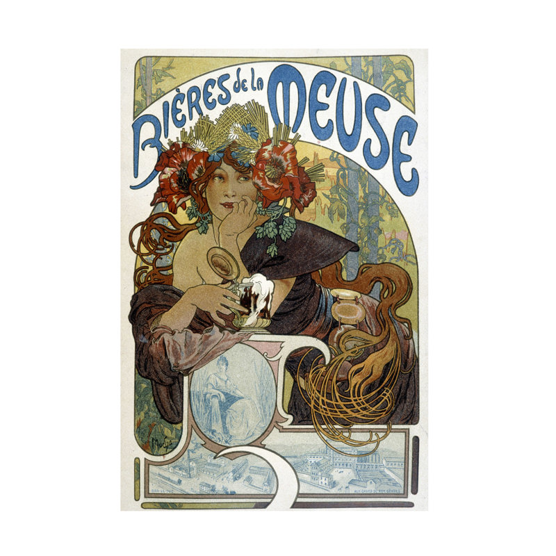 Publicité d'Alphonse Marie Mucha, reproduction d'art sur toile Mucha, H 47 po x l 30 po