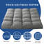 Surmatelas gris doux et moelleux avec rembourrage en mousse déchiquetée-1071624661