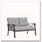 48 All-Weather Metal Loveseat 2-Seat Couch Sofa with Gray Cushions-337520910
