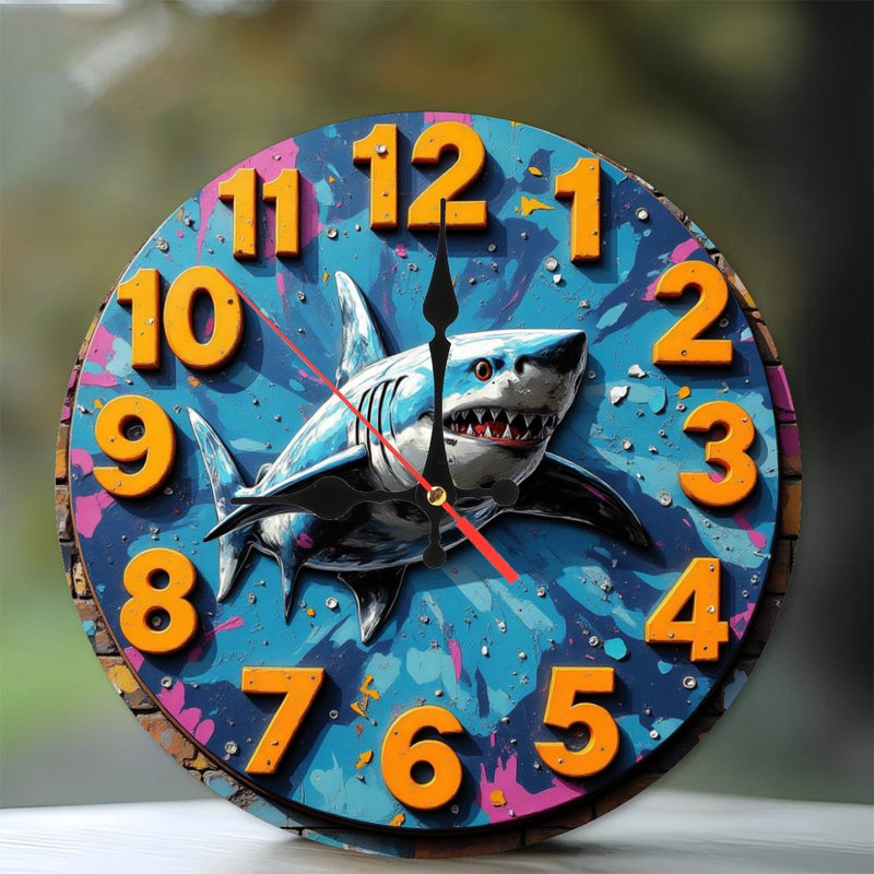 Horloge murale requin
