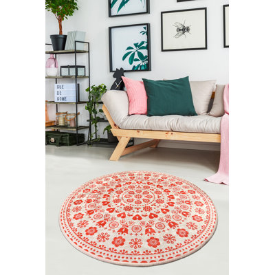 Antibacterial Round Carpet, 39.4 Inches Diameter, 100% Polyester, 0.2 Inches Pile Height | Non-Slip Underside, Machine Washable | Perfect for Living Room, Bedroom, and Playroom, Soft and Durable Design
