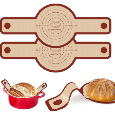 2 tapis de cuisson à pain antiadhésifs et réutilisables rouges