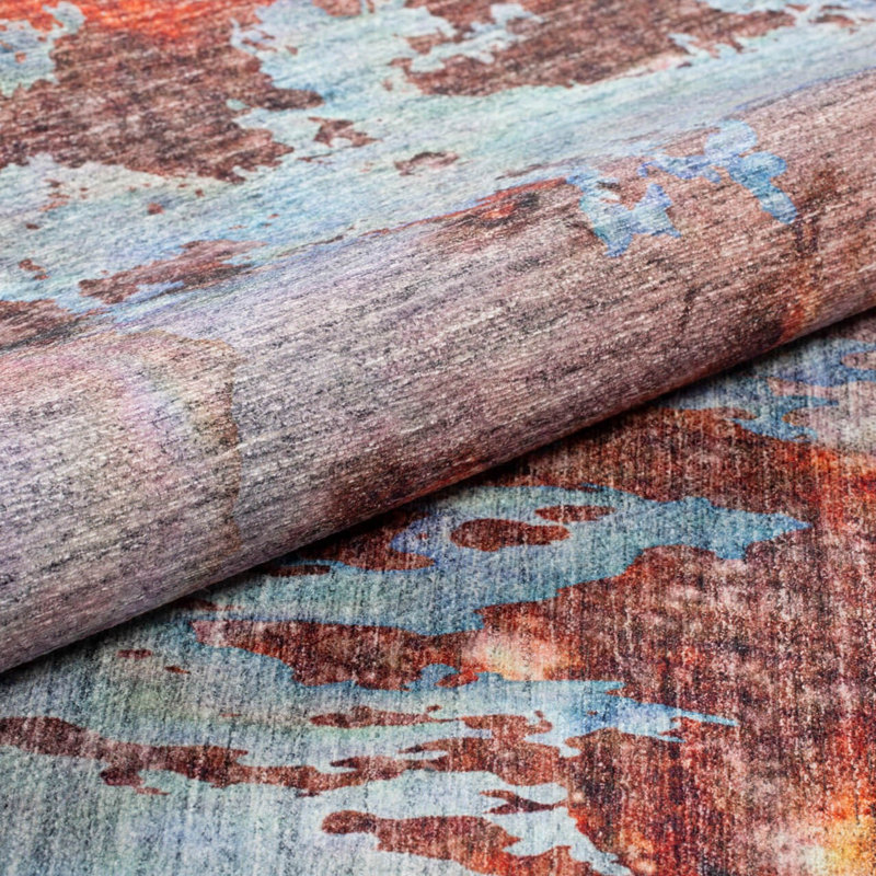 Luxurious Machine Washable Area Rug, 4.9 x 7.5 Feet, 100% Polyester, 1850 g/m², Pile Height: 0.2 inches | Eco-Friendly Recycled Poly Cotton Backing | Perfect for Living Room & Bedroom, Soft and Durable Design