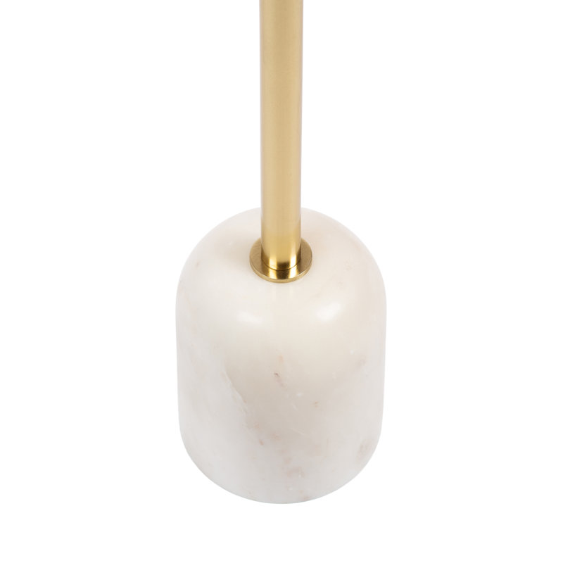 Mango Wood and Marble Round Side Table