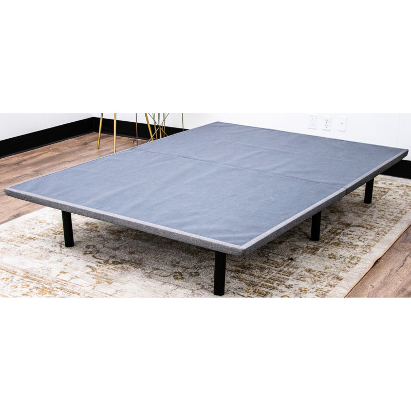 Upholstered Platform Foundation X Series - Modern Look, Gray Woven Fabric, Adjustable Legs, 1000 Lbs Capacity, Easy Setup Twin Base Strong Build, Load Capacity
