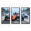 Orange et bleu, voiture de course, art mural-149579713-149579719
