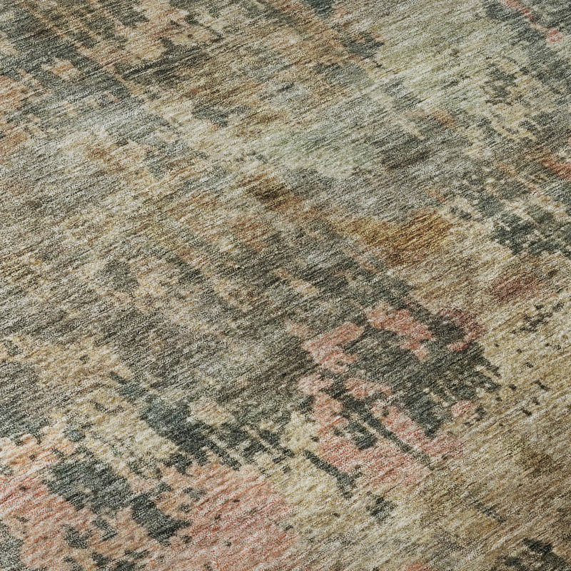 Premium Machine Washable Jessie AMF1214 Abstract Rug, Rond 8 pi