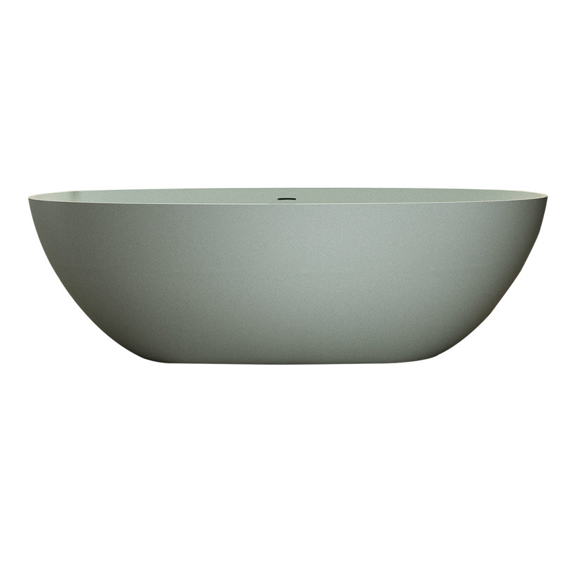 Baignoire autoportante de 55 pi avec surface solide turquoise, murs, dissipation de la chaleur lente, baignoire de trempage lisse et délicate, facile à nettoyer, bonde à trop-plein, toucher, usure, baignoire confortable