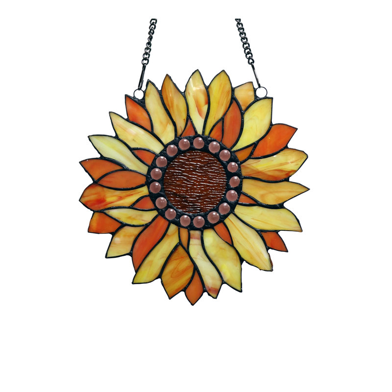 Floral Plants & Flowers Window Panel, Orange