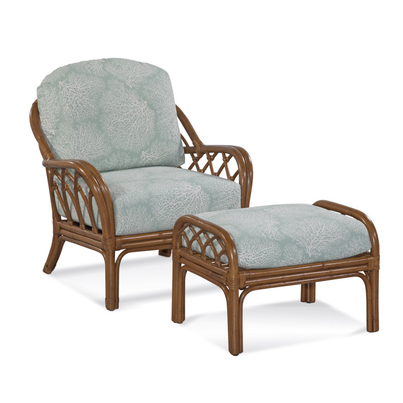 Fauteuil Edgewater, À gros carreaux bleus; 0120-61, Café