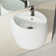 Ivy Glossy White Ceramic Square Wall Mount Bathroom Sink with Overflow