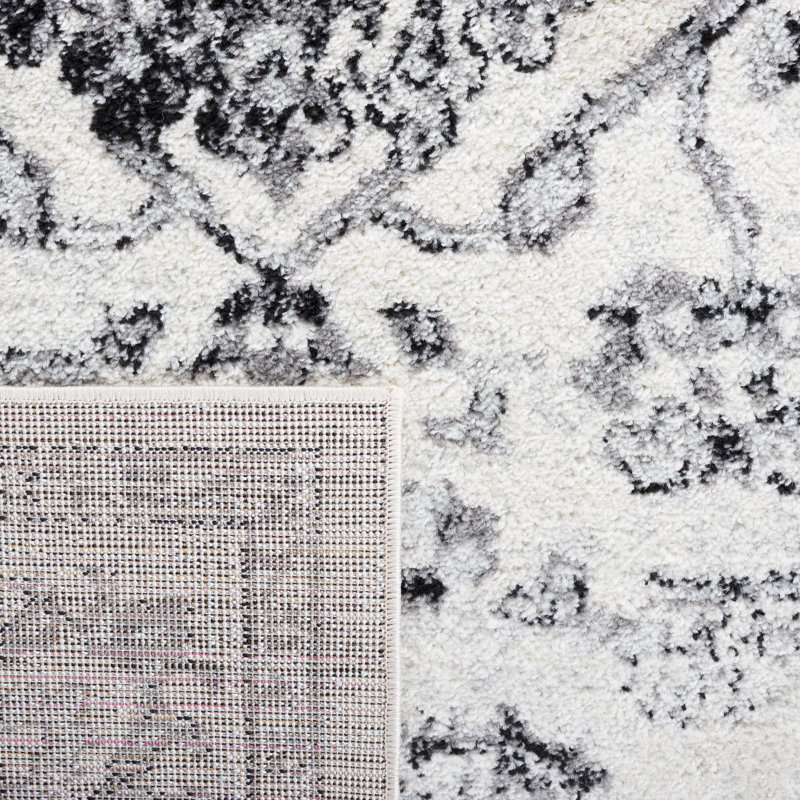 Tapis ivoire / noir Tulum 283, Carré 6 pi 7 po