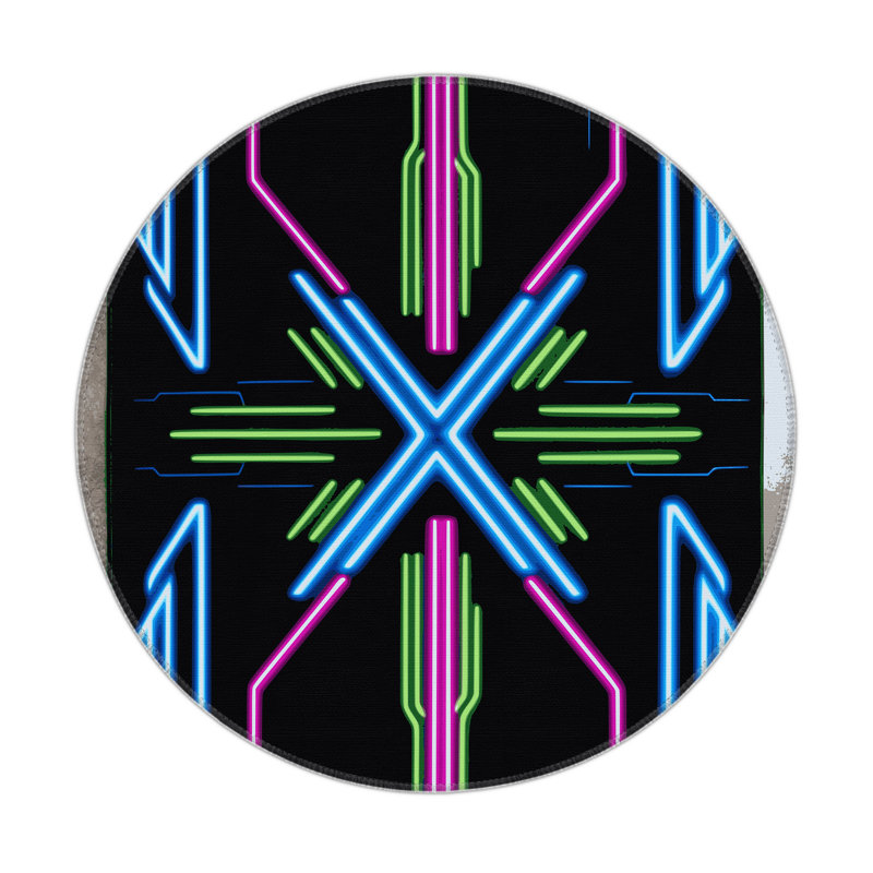 Luminal Orbit Indoor And Outdoor Area Rug, Round 5'
