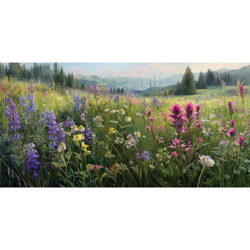 Open Sky Wildfield Wrapped Canvas Wall Art, 24"H x 48"W x 1.5"D