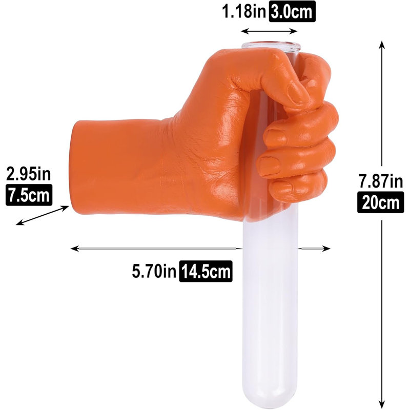 Orange Hand Vase Wall Sculpture