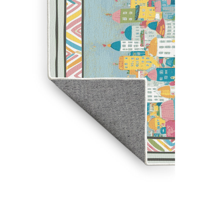 Harriet Bee Washable City Scape Rug, Rectangle 2' x 3'